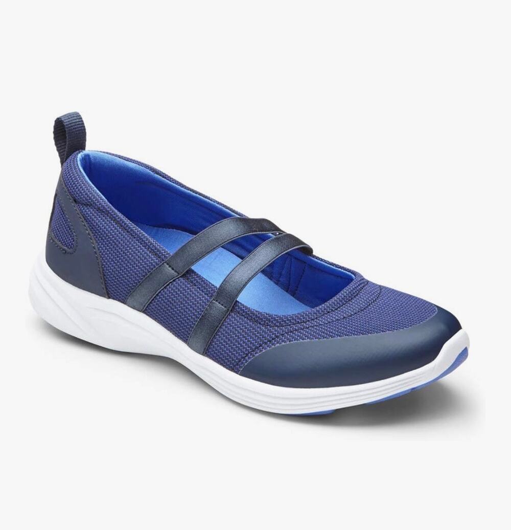 Vionic Agile Opal Slip On Casual Flats with Concealed Orthotic Support - Blue 11